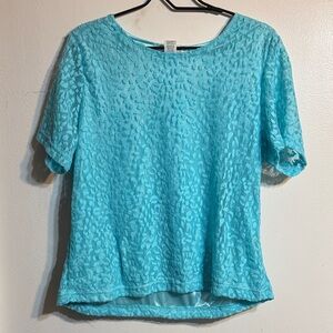 Cathy Daniels Aqua Lace Blouse